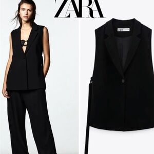 Zara Women's Black Open Blazer